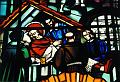 Franz von Sales stirbt:
Ausschnitt aus Glasfenster in der Basilika von Annecy, Frankreich