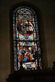 Begegnung mit Vinzenz von Paul - Wunderheilung, Glasfenster in der Alten Pfarrkirche Franz von Sales in Paris, Frankreich