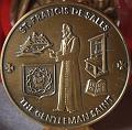 Medaille im Heimsuchungskloster in Troyes, Frankreich