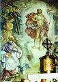 Franz von Sales und der Auferstandene:
Altarbild von Luc van Hoek in der Kapelle der OSFS in Goirle, Niederlanden. (Ausschnitt)